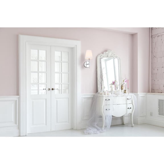 Cason 1 light Chrome and White shade wall sconce