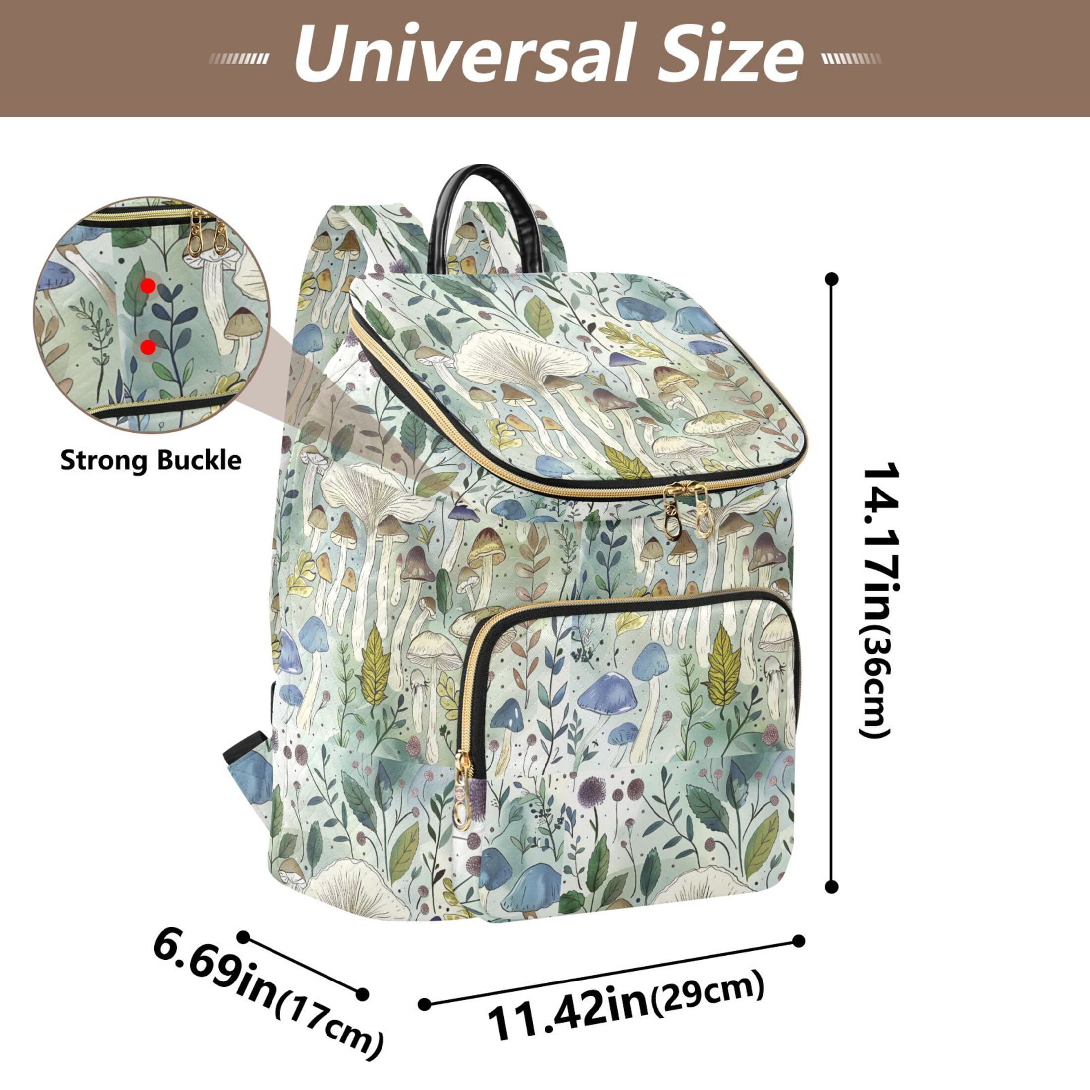 ALAZA Mushrooms Oil Paint Travel Backpack Laptop Bag Large Capacity Daypack