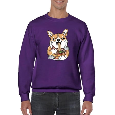 Japanese Style Corgi W Ramen Sweatshirt Men -Image by Shutterstock Male Large