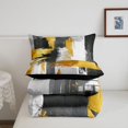 thumbnail image 5 of Homewish Gray Gold Stripes Twin Comforter Sets,Modern Geometric Artwork Bedding Set,Black Reversible,2-Piece,1 Comforter and 1 Pillowcase, 5 of 7