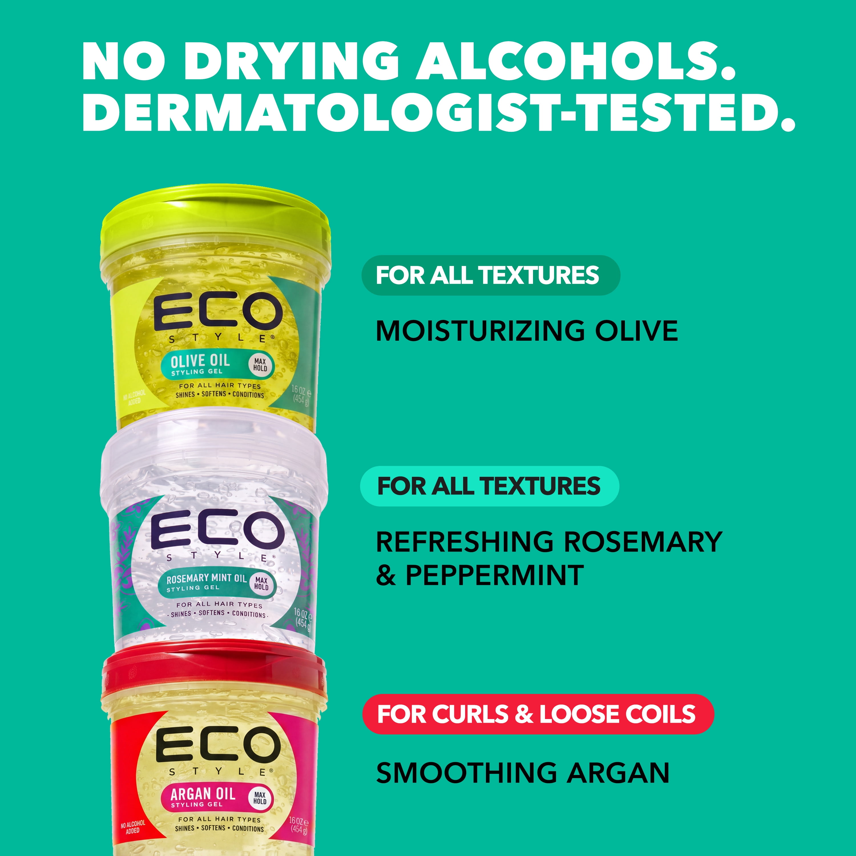 ECO STYLE, Rosemary Mint Oil Gel 16oz, Softens, Shine Enhancing