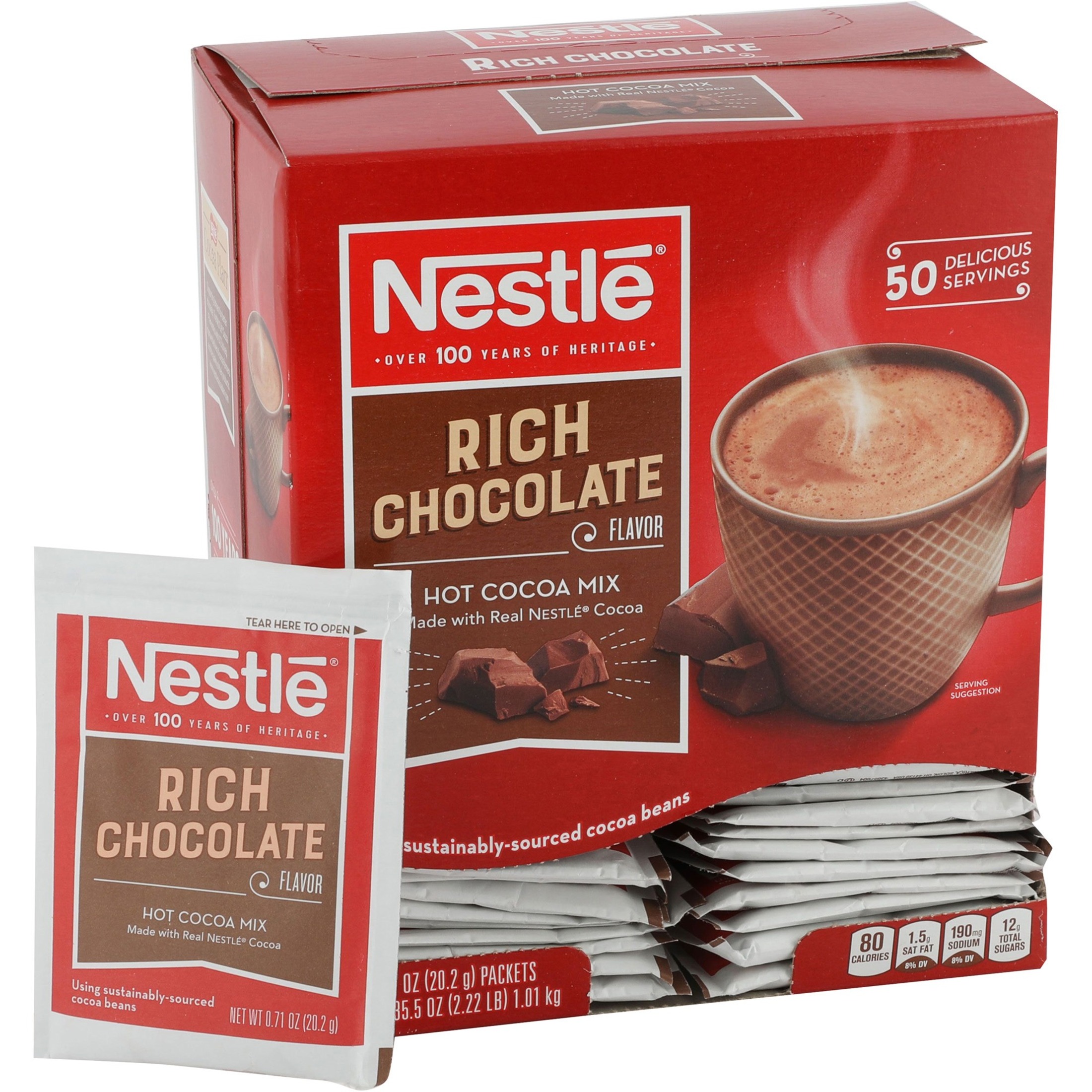 Nestle®, NES25485CT, Paquetes de Chocolate Caliente Rico, 6 / Cartón 3