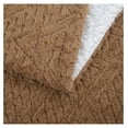 thumbnail image 4 of Tache Caramel Brown Faux Fur Throw Blanket - Geometric Embossed Super Soft Warm Fluffy White Plush - 50" x 60", 4 of 8