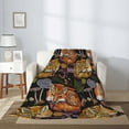 thumbnail image 2 of Throw Blanket for Couch Sofa and Bed, Tribal Fox Mushroom Super Soft Plush Throw Blanket, Fuzzy Cuteness Comfy Warm Washable Flannel Blanket & Throws for All Season 80"x60", 2 of 5