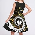 thumbnail image 5 of Lkhaha Girls Piano & Music Note Print Dress Sleeveless A-Line Summer Casual Dresses Black L, 5 of 6