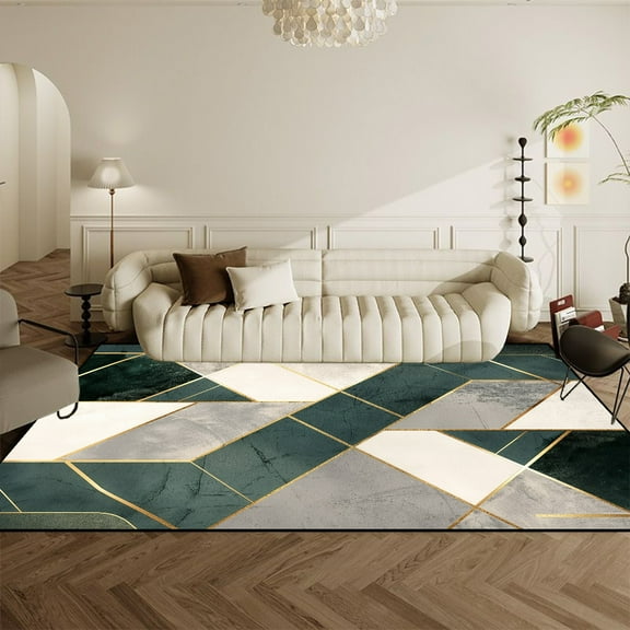 Modern Style Living Room Rug Light Luxury Geometry Sofa Coffee Table Non-Slip Carpet Home ration Large Area Bedroom Foot Mat