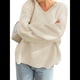 thumbnail image 1 of Suéteres de Cuello en V para Mujer, Suéteres Negros, Tops de Punto Básicos de Otoño con Dobladillo Alto y Bajo, Suéter Informal. L, 1 of 7