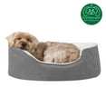 thumbnail image 4 of FurHaven Pet Products Faux Sheepskin & Suede Oval Pet Bed for Dogs & Cats - Gray, Small, 4 of 10