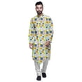 thumbnail image 1 of Atasi Indian Mandarin Collar Mens Kurta Printed Button Down Kurtas Ethnic Clothing, 1 of 1