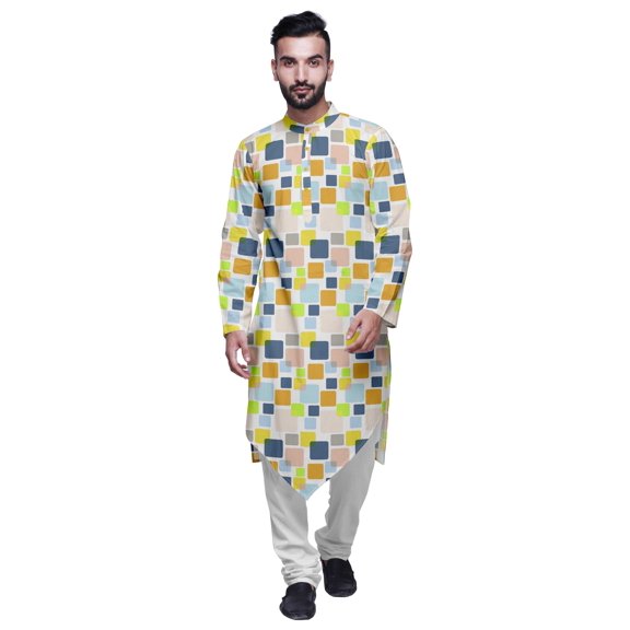 Atasi Designer Long Sleeve Kurta For Boys Casual Printed Cotton Flex Kurta