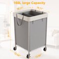 thumbnail image 6 of BGTREND 160L Large Laundry Basket with Wheels, Double Laundry Hamper Rolling, Clothes Hamper Cart for Laundry, Bedroom, Bathroom and Dorm, Gray, 6 of 8