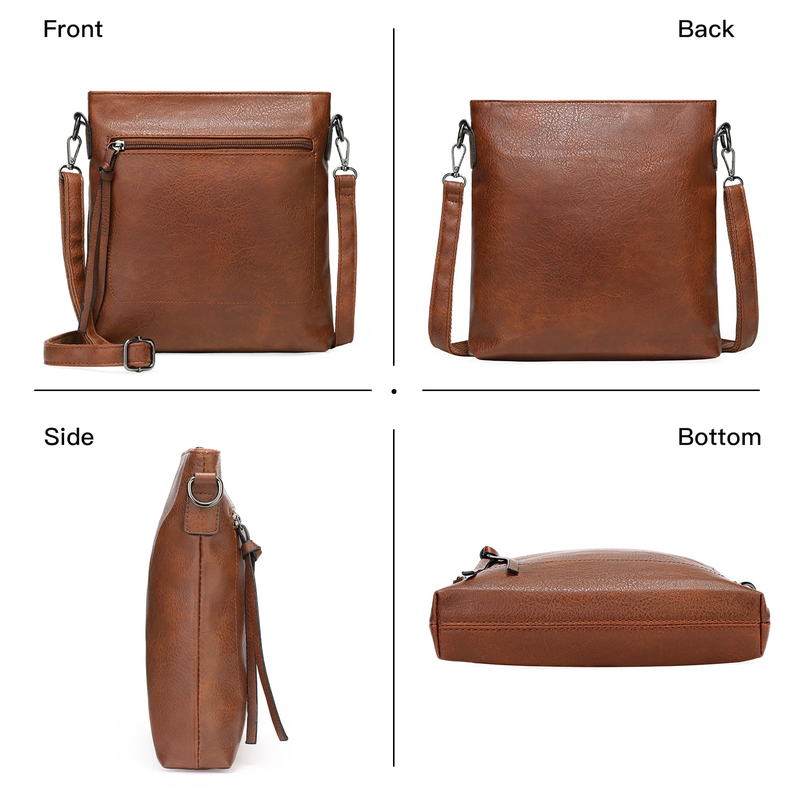 SENDEFN Real Leather Purse for Women Crossbody Bag Travel Shoulder Handbag Vintage Tassel Zipper