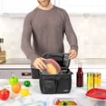 thumbnail image 6 of OPUX Insulated Lunch Box for Men Women Kids, Leakproof Reusable Lunch Bag Cooler for Work School Office, Soft Thermal Lunchbox Tote with Shoulder Strap for Boys Girls Adults, Black, 14 Can/8L, 6 of 9