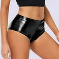 thumbnail image 2 of BLVB Womens Shiny Booty Shorts Sparkly Short Shorts Low Waisted Bottoms for Clubwear Dance Festival, 2 of 3