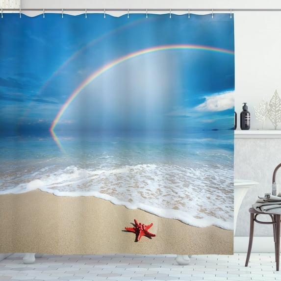 Ambesonne Starfish Shower Curtain, Rainbow Ocean, 69"Wx75"L, Multicolor
