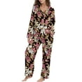 thumbnail image 2 of Fantaslook Womens Pajama Sets Button Down 2 Piece Pjs Long Sleeve Loose Floral Sleepwear with Pockets, 2 of 10