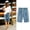 Blue, variant on Dihao Womens Plus Size Shorts Women's Summer Cotton And Linen Drawstring Shorts With Pockets Fashionable Printing Elastic Waist 11-Inch Pants Bermuda Shorts Workout Hiking Trousers Hot Sales