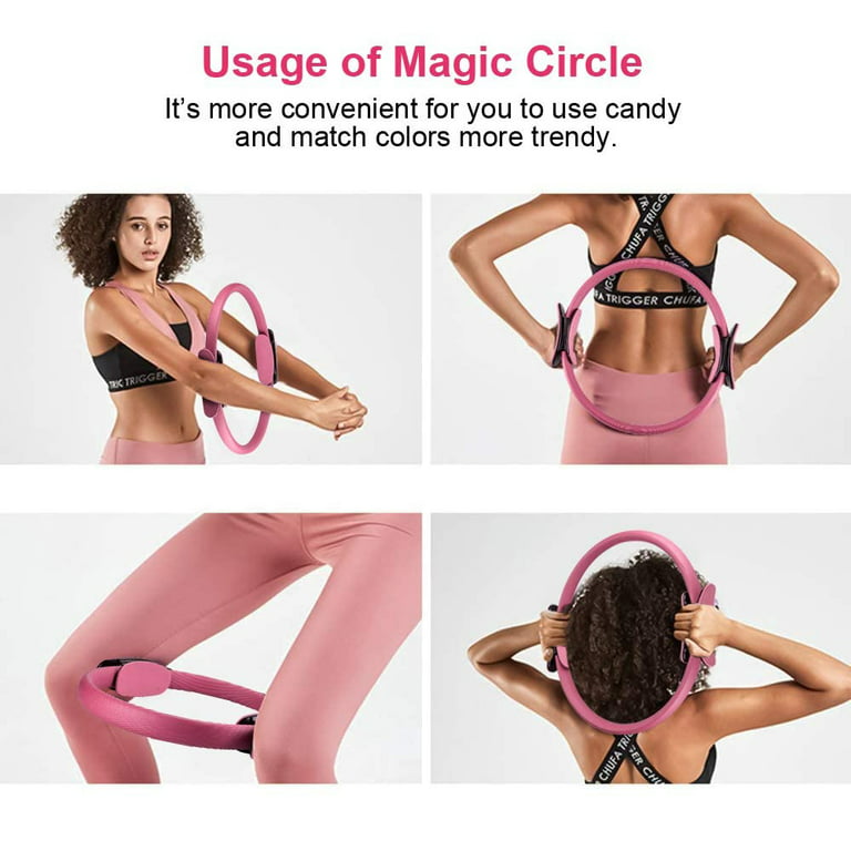 Pilates Ring Fitness Circle - Lightweight & Durable Foam Padded Handles   Flexible Resistance Exercise Equipment for Toning Arms, Thighs/Legs &  Core,Purple,PurpleG12973 