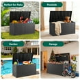 thumbnail image 6 of WASUHE 100 Gallon Large Deck Boxes Outdoor Waterproof, Lockable Patio Storage Box for Furniture,Pool Float, Garden Tools, Waterproof Outdoor Storage Cabinet, UV Resistant, Black, 6 of 9