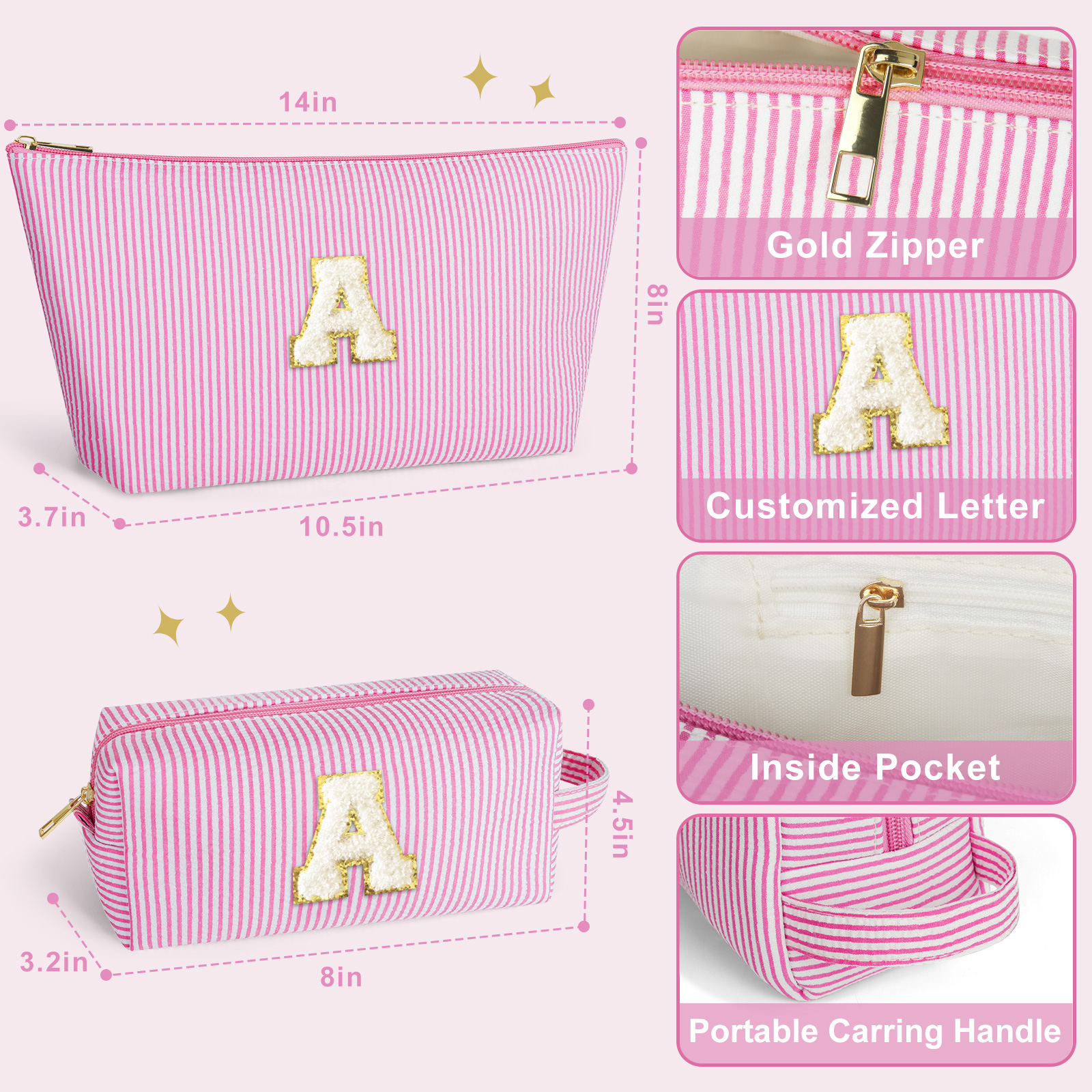 Dakimoe Personalized Initial Makeup Bag photo 2