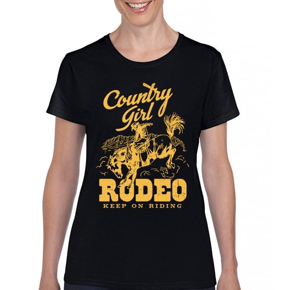 Country Girl Rodeo T-Shirt Vintage Cowgirl Women's Tee
