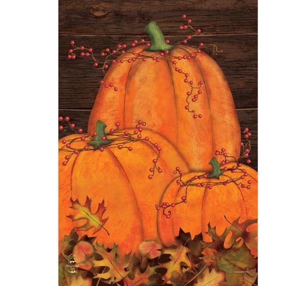Briarwood Lane Garden Flag 12x18 For Outdoor Rustic Pumpkin Patch Fall Flags For Outside