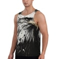 thumbnail image 2 of Gukieu Ink Style Bald Eagle Print Men's Quick Dry Fitness Vest, Round Neck Sleeveless Fitness Bodybuilding Top-X-Large, 2 of 7