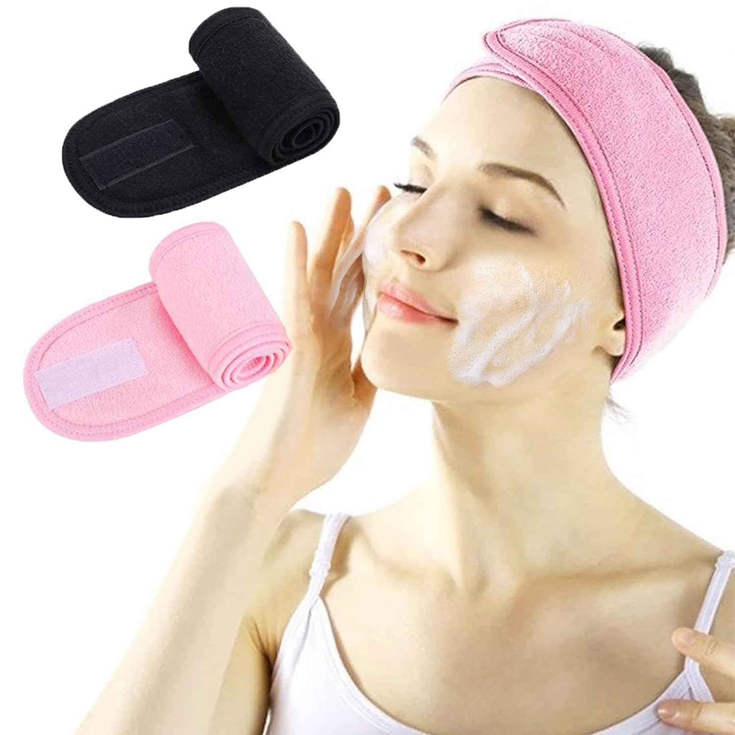 Simnice 6er Set Spa Stirnbänder – Verstellbare Frottee-Headbands Für Make-up, Dusche & Sport