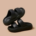 thumbnail image 3 of Ndbuld Sandals Women Women's Bristol Heeled Sandal Thick Bottom Heightened Soft Beach Sandals Daily Home Slippers Black, 3 of 3