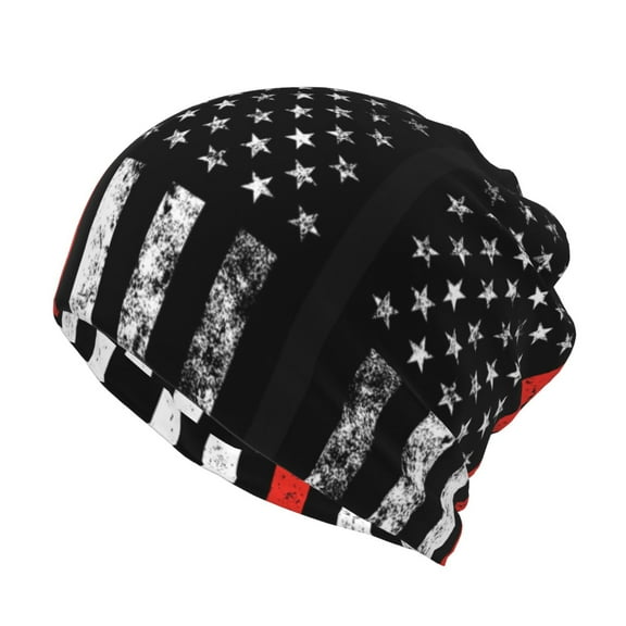 Firefighter Firefighting Flag Beanie Skull Cap Lightweight Hip Hop Dwarf Hat Beanie Hat For Women Men