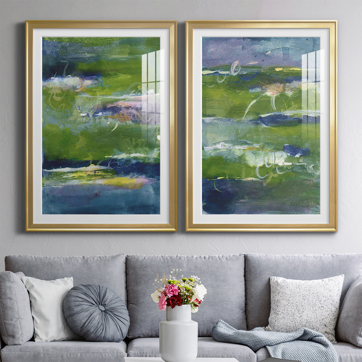Wexford Home Bales of Color I Premium Framed Print, 18.5" x 24.5" - Ready to Hang, Gold (Set of 2)