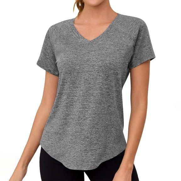 yillto Quick Dry Tees for Womens Short Sleeve Lightweight Yoga Tee Loose Running Workout Casual Tshirts