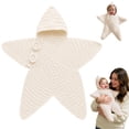 thumbnail image 3 of Dakiuu Star‑Shaped Knit Crochet Baby Swaddle Hooded Button Sleeping Wrap Sack for Newborn Infant 0‑6 Months Old, 3 of 5