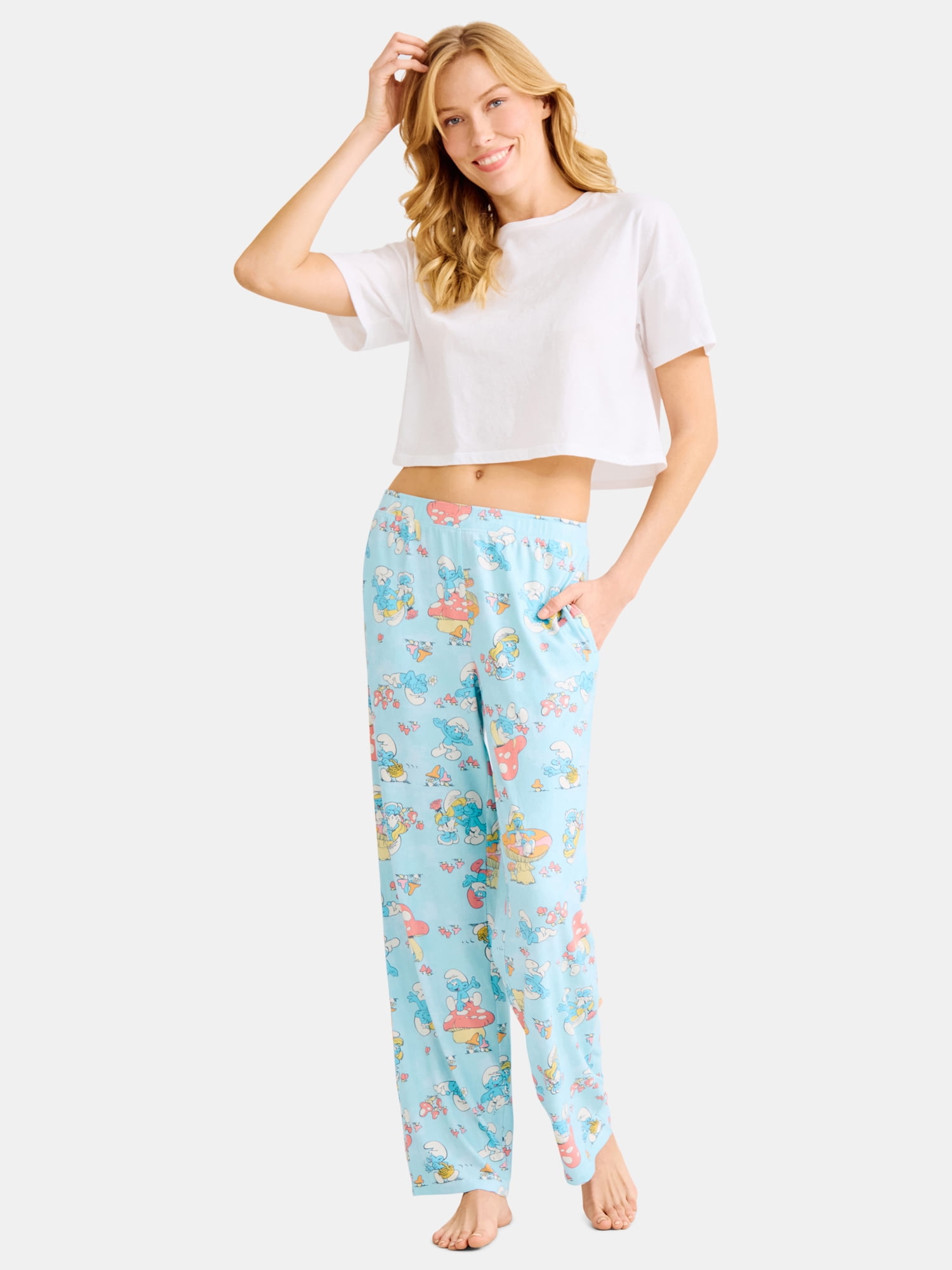 Smurf Women’s and Women’s Plus Print Sleep Pants, Sizes XS-3X
