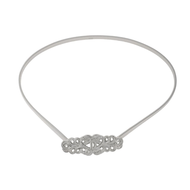 Cadenas de cintura ajustables elegantes de primavera para mujeres, tono plateado
