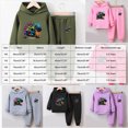 thumbnail image 3 of NOLDARES Boys Girls Fall Clothes Graphic Print Hoodie and Jogger Set 2 Piece Outfit(Y173-Hot Pink), 3 of 4