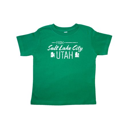 

Inktastic From Salt Lake City Utah in White Distressed Text Gift Toddler Boy or Toddler Girl T-Shirt