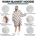 thumbnail image 6 of Wearable Blanket Hoodie,Football Bow White Pattern Oversized Sherpa Blanket Hoodie with Super Pockets,Super Warm Fuzzy Pullover for Women & Men, 6 of 6