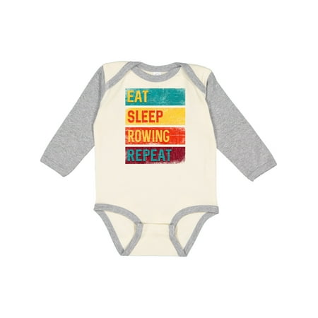 

Inktastic Eat Sleep Rowing Repeat Gift Baby Boy or Baby Girl Long Sleeve Bodysuit