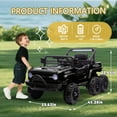thumbnail image 4 of POVANLI 12V Kids Ride on 6-Wheel Electric Truck W/Parents Control, Slow Start, Power display, Storing Space, Four Motor, MP3, Bluetooth, USB, LED Lights for Children Ages 3-5 Gift (Black), 4 of 7