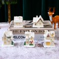 thumbnail image 3 of Mini iluminación de resina para casa, funciona con pilas, escena de casa de nieve que brilla en la oscuridad, edificios coleccionables en miniatura para decoración de escritorio, 3 of 4