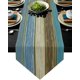 thumbnail image 1 of Camino de mesa rústico de lino y arpillera de 72 pulgadas de largo, estilo granja, camino de mesa retro de madera de granero azul marrón para mesa de café, fiestas de vacaciones, bodas, cenas, decora JAMW Sencillez, 1 of 5