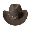 thumbnail image 3 of Western Style Cowboy Hat With Cow Head Decoration Outdoor Outing Casual Style Sun Hat Hats for Girls La Hat Women Edge Cap Cowboy Hats for Boys Cowboy Hat for Men 7 Hat Stretchers for Men Large Cowboy, 3 of 3