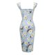 thumbnail image 5 of Vestido Midi de fiesta Retro elástico con abertura en la espalda abierta con estampado Floral y cuello cuadrado Sexy informal a la moda para mujer Pompotops  ghjkhdj11266, 5 of 9