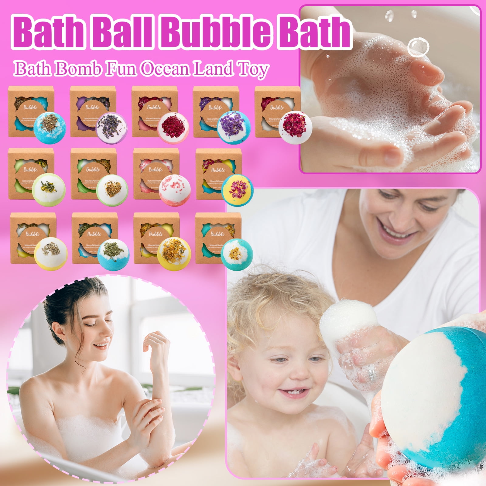 Clearance! Baby Bath Toys Fizzy Ball - Surprise Ocean Toy Inside, Great Toddler Water Toy and Pool Fun for Kids