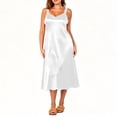 thumbnail image 5 of Oiangi Long Satin Nightgown for Women Plus Size Silk Slips Dress Deep V Neck Sleepwear Sleeveless Nightshirt Wide Strap Chemise White 4XL, 5 of 9