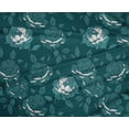 thumbnail image 4 of oneOone Polyester Lycra Bleu Sarcelle Foncé Feuilles & Floral Artistique Robe Tissu Matériel Tissu Imprimé par la Cour 56 Pouces de Large, 4 of 4