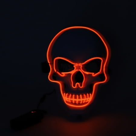 Fymall Glowing LED Light Skull Mask Halloween Party Cosplay