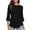 Black, variant on Timegard Womens Tops Ruffle 3/4 Sleeve Crewneck Comfy Tunic Top Casual Solid Color Blouse Summer Fashion