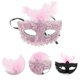 thumbnail image 3 of Ofertas Únicas 1 Pc Máscara de Fiesta de Medio Rostro con Patrón de Dragón para Fiesta de Máscaras Rosa, 3 of 5